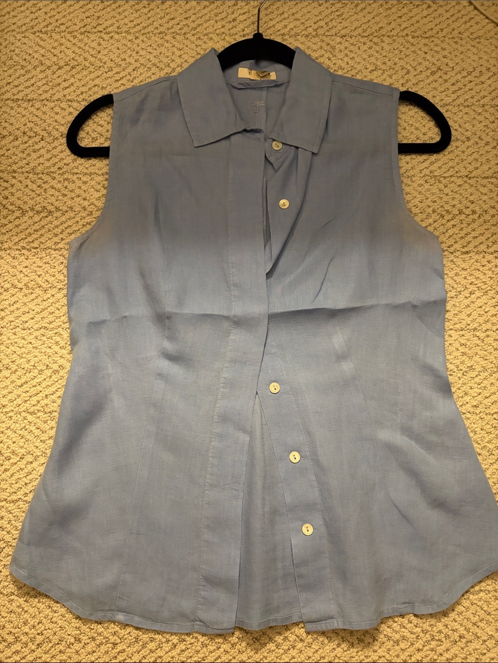 Tyler Boe Light Blue Sleeveless Button-Front Blouse
